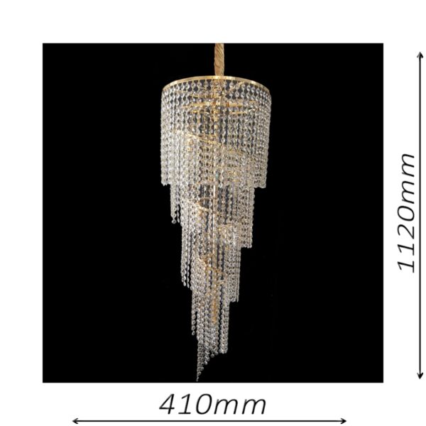 Spiral 410 Gold Chandelier - CRPSPI10410GD
