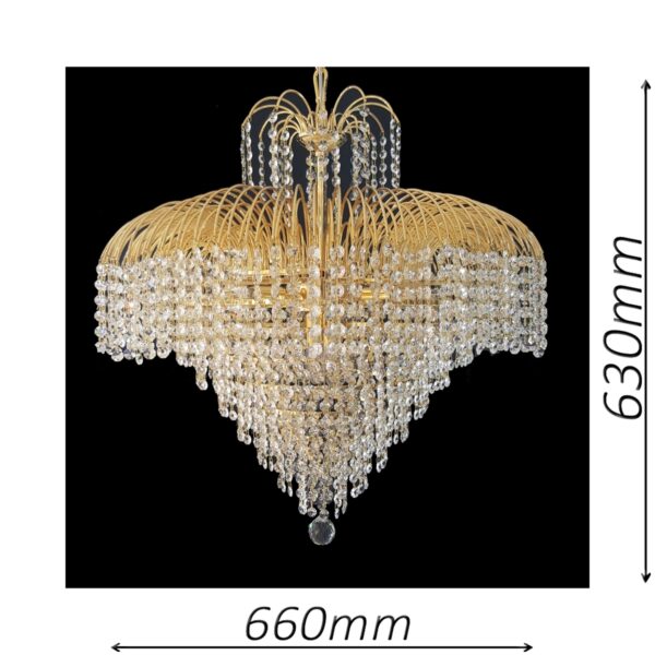 Waterfall 660 Gold Chandelier - CRPWAT08660GD