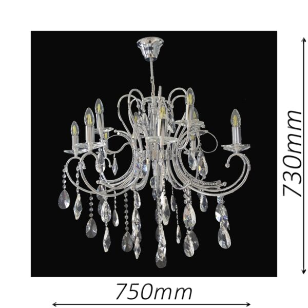 Buckingham 750 Chrome Chandelier - CRPBUC12750CH