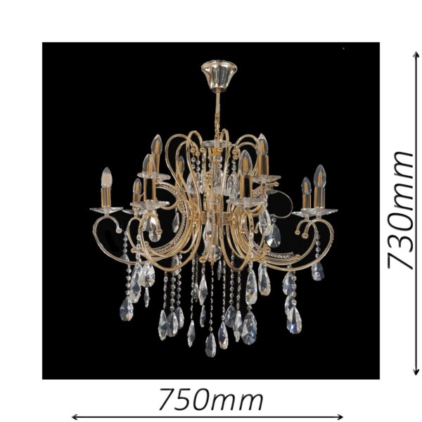 Buckingham 750 Gold Chandelier - CRPBUC12750GD