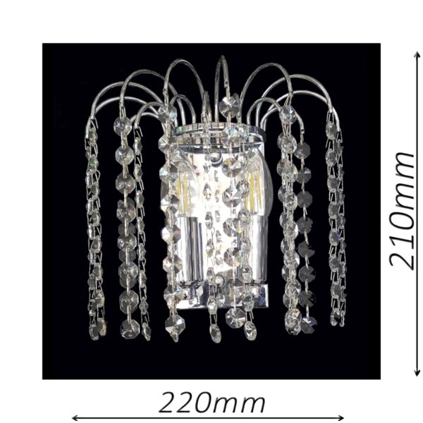 Waterfall Chrome Wall Light - CRWWAT02220CH