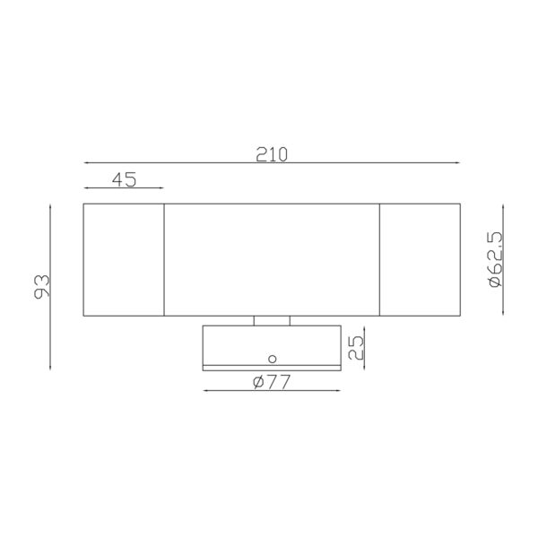 316 Stainless Steel Exterior Up and Down Dimensions - EXTUpDwn316