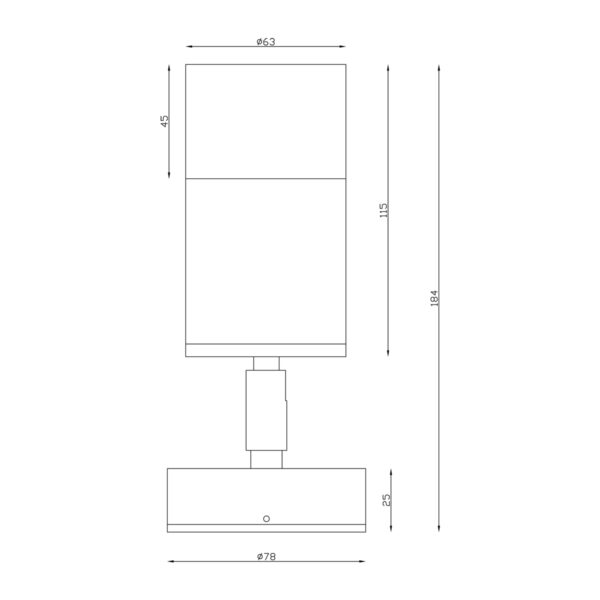 Aluminium Black Exterior Single Adjustable Dimesions - EXTSABLK
