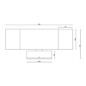 Anodized Aluminium Exterior Up and Down Dimensions - EXTUPDWNAA