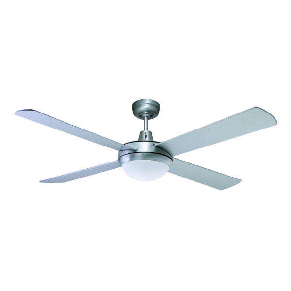 Genesis 52'' Brushed Aluminum Ceiling Fan 2xE27 Light - GEN52BL