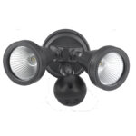 LED Double Black Exterior Spot Sensor Light - ledsptdwsbl