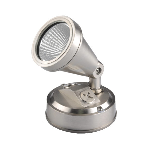 LED Single Brushed Chrome Exterior Spot Light - LEDSPTSINBCH