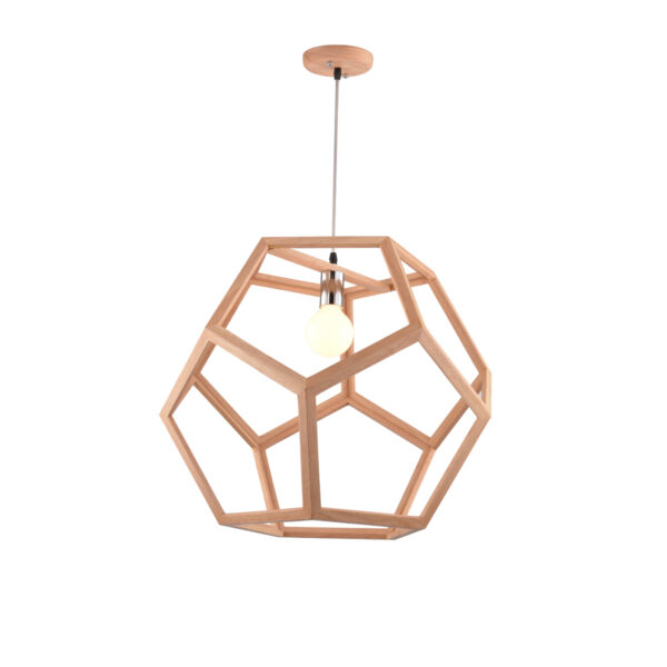 Cage 550 Wooden Pendant Light - P1230CAGE55WDN