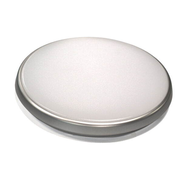 Round 18W LED Ceiling Light - Silver Frame in Cool White - LEDOYS18WRNDSILCW